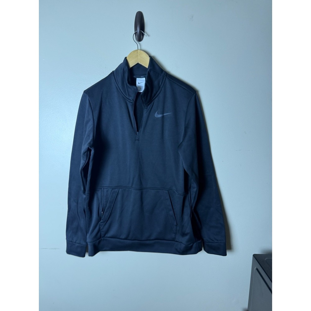 Nike Sweater‎ Mens M Black Long Sleeve Pullover Golf 1/4 Zip Dri-Fit